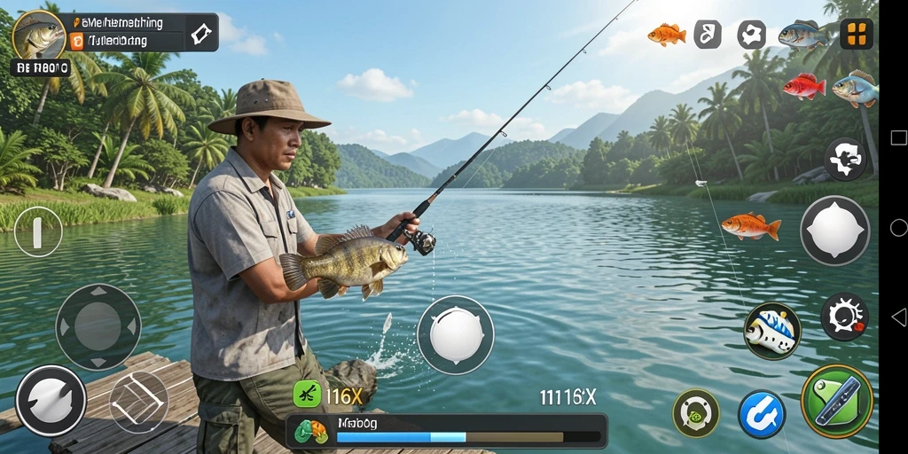 Gameplay menakjubkan dari 116X dengan aksi memancing yang seru.
