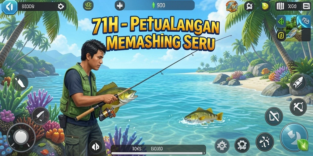 Gameplay seru memancing berbagai ikan di 71H.