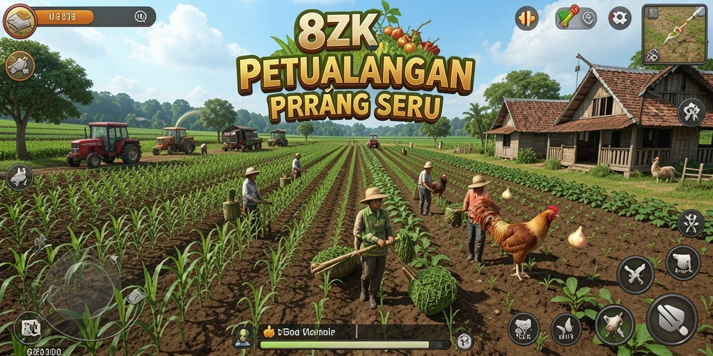 Tampilan gameplay 8ZK yang menarik saat bertani.