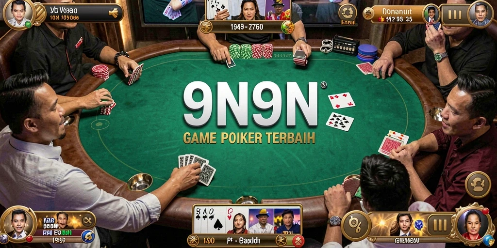 Tampilan gameplay Poker yang seru dan menegangkan di 9N9N.
