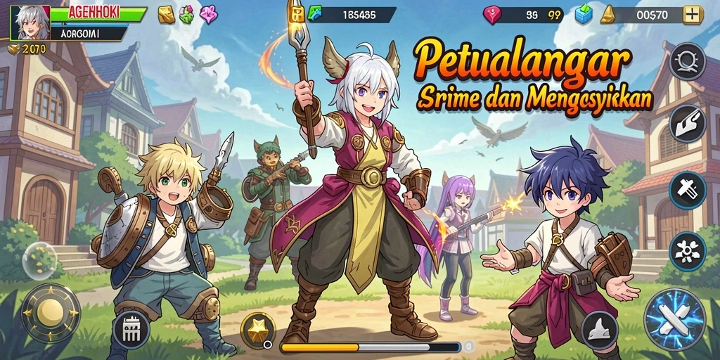 Screenshot AGENHOKI menampilkan pertarungan epik dan karakter yang memukau.
