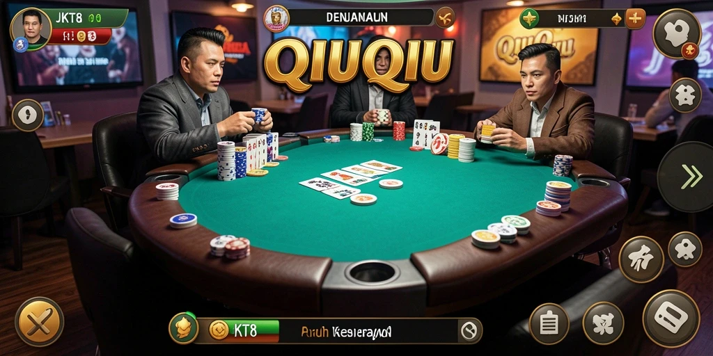 Tampilan menarik dari gameplay QiuQiu di JKT8.