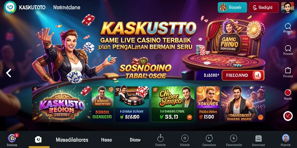 Screenshot gameplay KASKUSTOTO yang menampilkan dealer live dan pemain aktif.