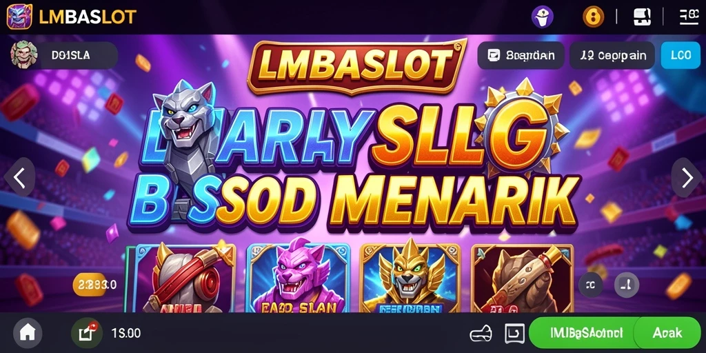 Tampilan gameplay menarik LMBASLOT saat berputar di mesin slot.