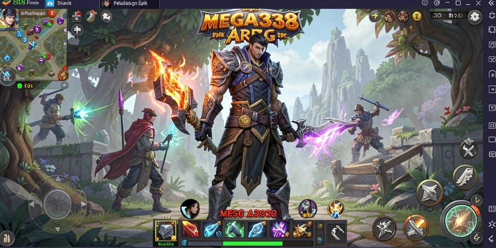 Screenshot menunjukkan aksi seru dalam game ARPG MEGA338.