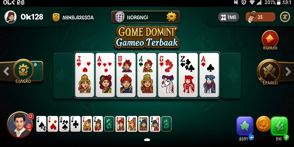 Tangkapan layar utama OLX128 menampilkan serunya gameplay Domino.