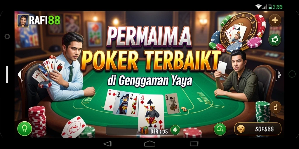 Tampilan menarik RAFI88 dengan aksi poker seru.