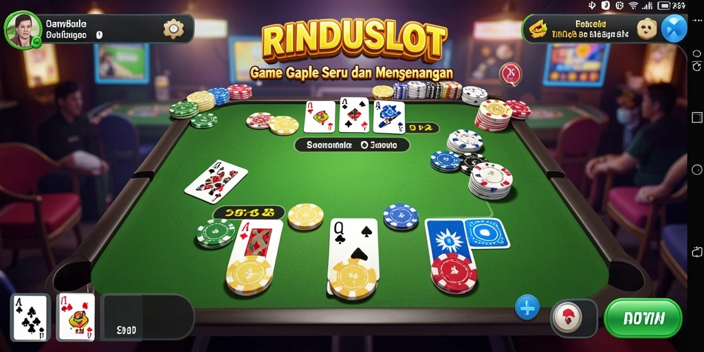Tampilan menarik dari game Gaple RINDUSLOT yang seru.