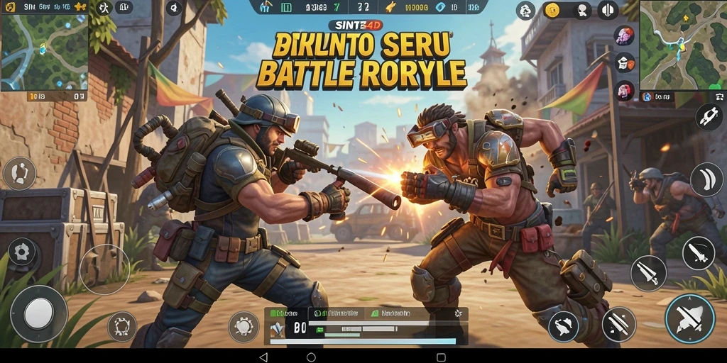 Menampilkan aksi seru gameplay SINTE4D dalam pertempuran Battle Royale.