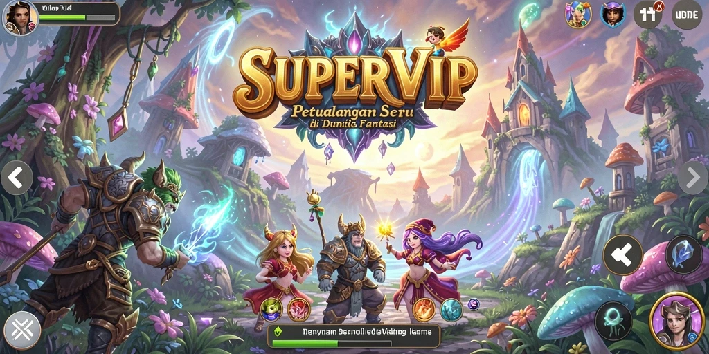 Screenshot gameplay SUPERVIP yang menampilkan momen petualangan epik.