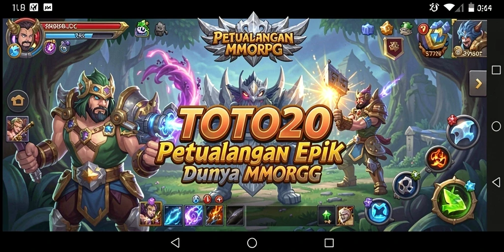 Tampilan gameplay TOTO20 yang memukau dengan karakter dan dunia fantasi.