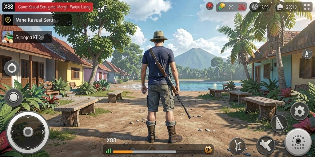Tampilan gameplay X88 yang ceria dan menghibur.